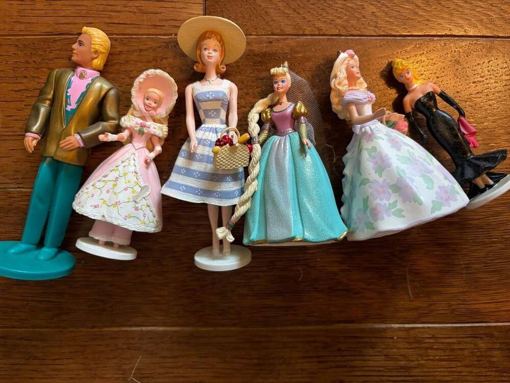 Mattel Hallmark Barbie Keepsake Ornament Lot Of 6 Vintage Figurine